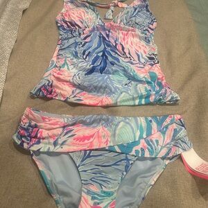 Lilly Pulitzer Blue and Pink Bikini Set